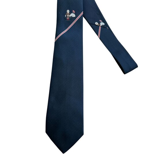 FRAME Vintage Navy Blue Canadian Inuit Igloo Striped Tie - Picture 6 of 7